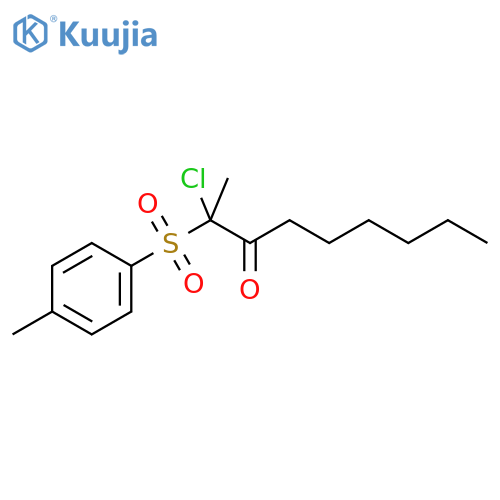 3-Nonanone, 2-chloro-2-[(4-methylphenyl)sulfonyl]- structure