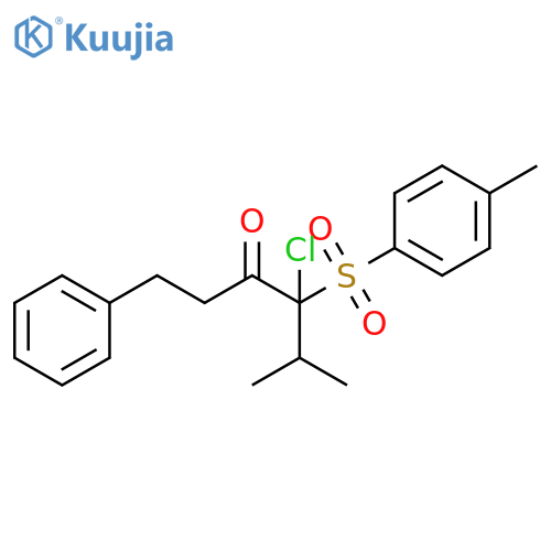 3-Hexanone, 4-chloro-5-methyl-4-[(4-methylphenyl)sulfonyl]-1-phenyl- structure