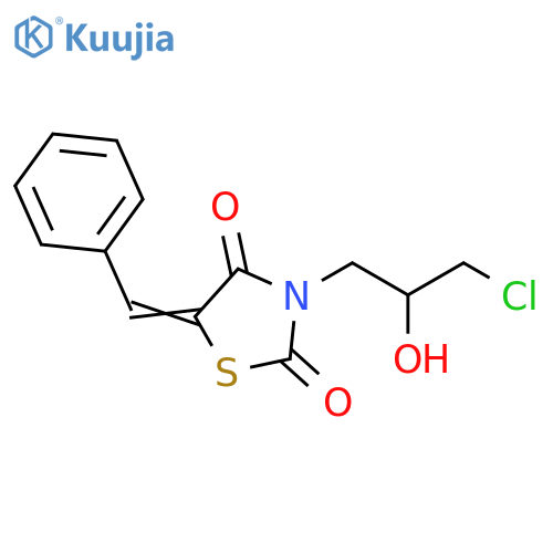 (5Z)-5-benzylidene-3-(3-chloro-2-hydroxypropyl)-1,3-thiazolidine-2,4-dione structure