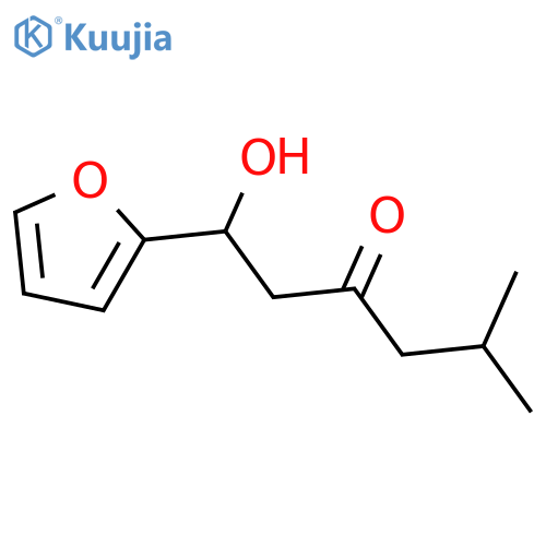 3-Hexanone, 1-(2-furanyl)-1-hydroxy-5-methyl- structure