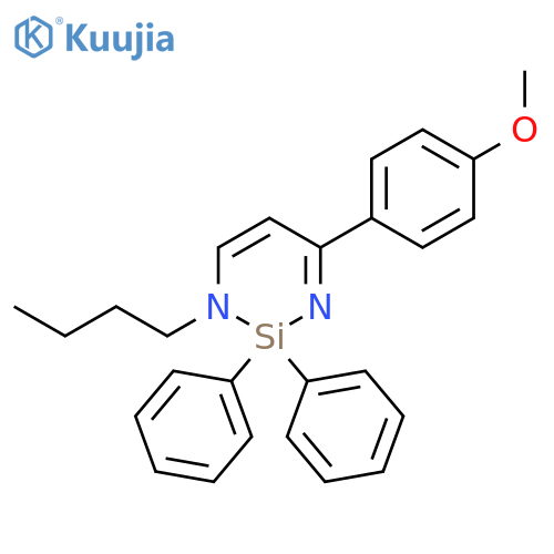 1,3-Diaza-2-silacyclohexa-3,5-diene, 1-butyl-4-(4-methoxyphenyl)-2,2-diphenyl- structure