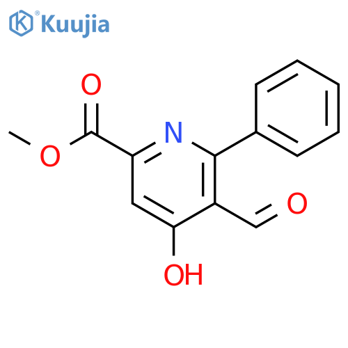 2-Pyridinecarboxylic acid, 5-formyl-4-hydroxy-6-phenyl-, methyl ester structure