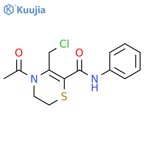 2H-1,4-Thiazine-6-carboxamide, 4-acetyl-5-(chloromethyl)-3,4-dihydro-N-phenyl- structure