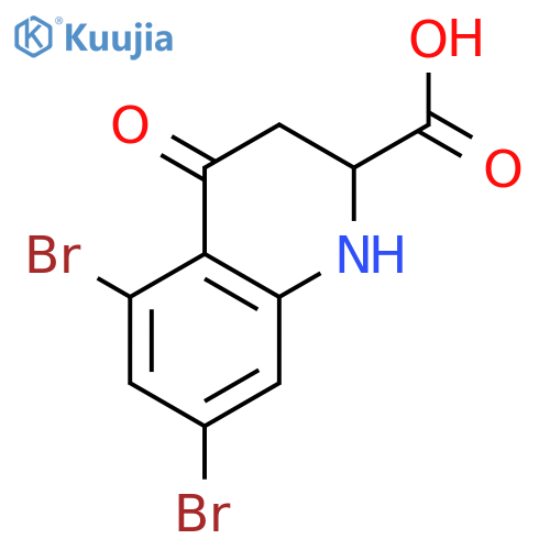 2-Quinolinecarboxylic acid, 5,7-dibromo-1,2,3,4-tetrahydro-4-oxo- structure