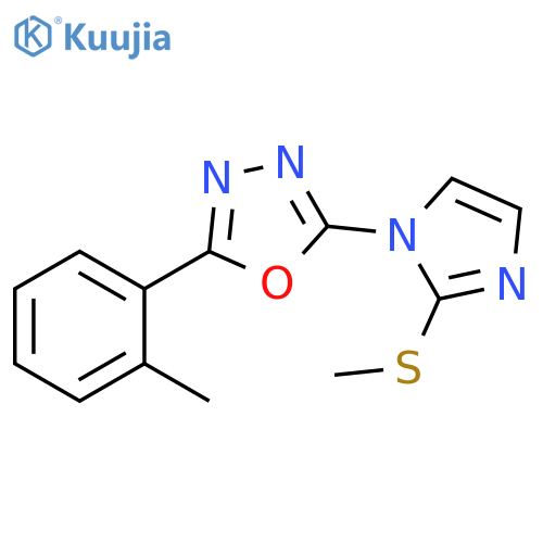 1,3,4-Oxadiazole, 2-(2-methylphenyl)-5-[2-(methylthio)-1H-imidazol-1-yl]- structure