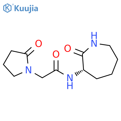 1-Pyrrolidineacetamide, N-(hexahydro-2-oxo-1H-azepin-3-yl)-2-oxo-, (S)- (9CI) structure