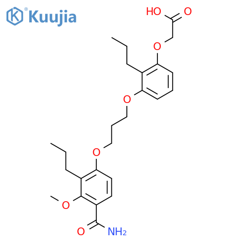 Acetic acid,[3-[3-[4-(aminocarbonyl)-3-methoxy-2-propylphenoxy]propoxy]-2-propylphenoxy]- structure