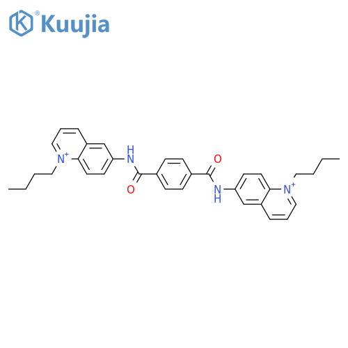6,6'-[benzene-1,4-diylbis(carbonylimino)]bis(1-butylquinolinium) structure