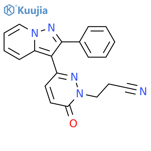 1(6H)-Pyridazinepropanenitrile,6-oxo-3-(2-phenylpyrazolo[1,5-a]pyridin-3-yl)- structure