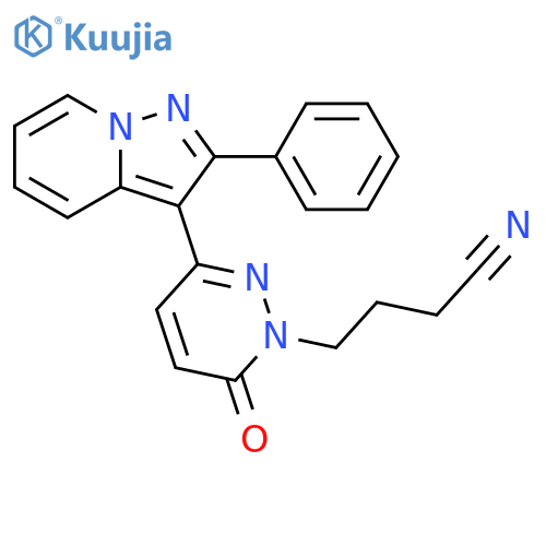 1(6H)-Pyridazinebutanenitrile,6-oxo-3-(2-phenylpyrazolo[1,5-a]pyridin-3-yl)- structure