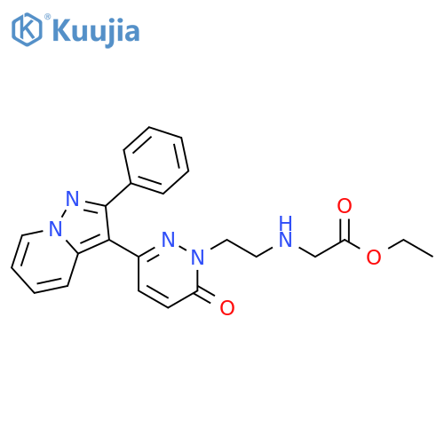 Glycine, N-[2-[6-oxo-3-(2-phenylpyrazolo[1,5-a]pyridin-3-yl)-1(6H)-pyridazinyl]ethyl]-, ethyl ester structure