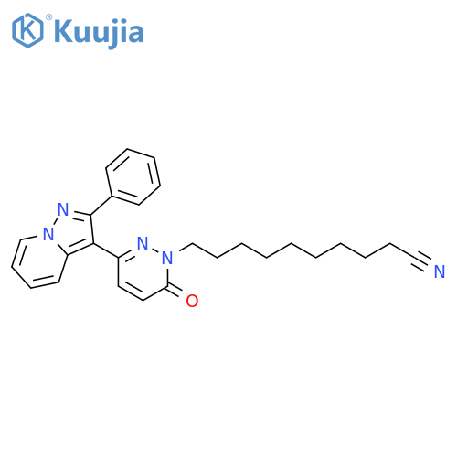 1(6H)-Pyridazinedecanenitrile,6-oxo-3-(2-phenylpyrazolo[1,5-a]pyridin-3-yl)- structure