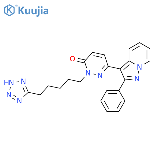 3(2H)-Pyridazinone,6-(2-phenylpyrazolo[1,5-a]pyridin-3-yl)-2-[5-(1H-tetrazol-5-yl)pentyl]- structure