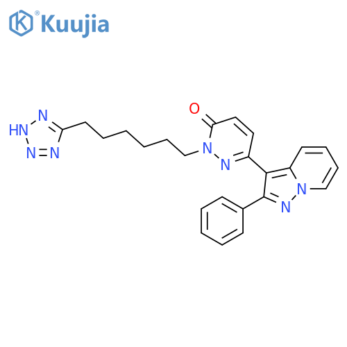3(2H)-Pyridazinone,6-(2-phenylpyrazolo[1,5-a]pyridin-3-yl)-2-[6-(1H-tetrazol-5-yl)hexyl]- structure