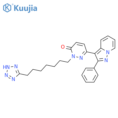 3(2H)-Pyridazinone,6-(2-phenylpyrazolo[1,5-a]pyridin-3-yl)-2-[7-(1H-tetrazol-5-yl)heptyl]- structure