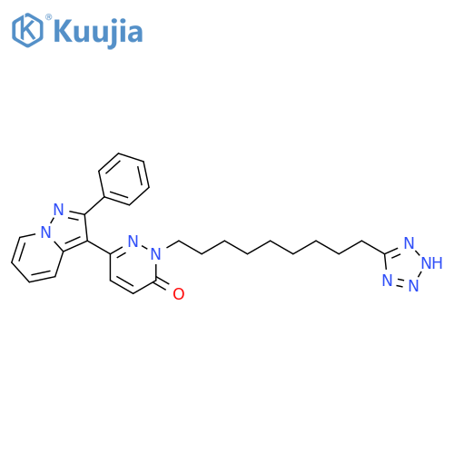 3(2H)-Pyridazinone,6-(2-phenylpyrazolo[1,5-a]pyridin-3-yl)-2-[9-(1H-tetrazol-5-yl)nonyl]- structure