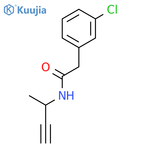 Benzeneacetamide, 3-chloro-N-(1-methyl-2-propynyl)-, (±)- structure