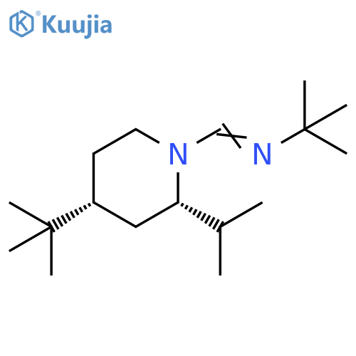 Piperidine, 4-(1,1-dimethylethyl)-1-[[(1,1-dimethylethyl)imino]methyl]-2-(1-methylethyl)-, cis- (9CI) structure