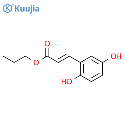 2-Propenoic acid, 3-(2,5-dihydroxyphenyl)-, propyl ester structure