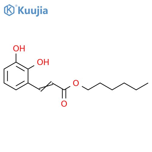 2-Propenoic acid, 3-(2,3-dihydroxyphenyl)-, hexyl ester structure