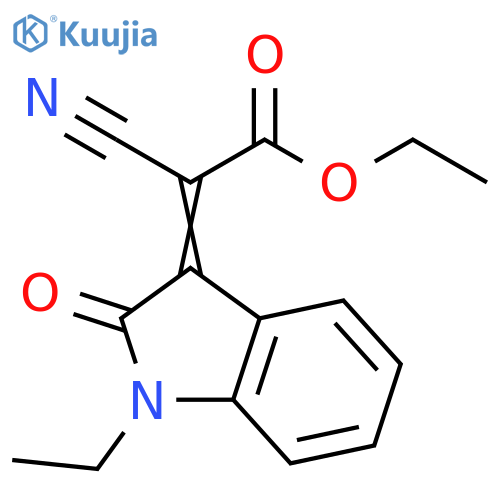 Acetic acid, cyano(1-ethyl-1,2-dihydro-2-oxo-3H-indol-3-ylidene)-, ethylester structure