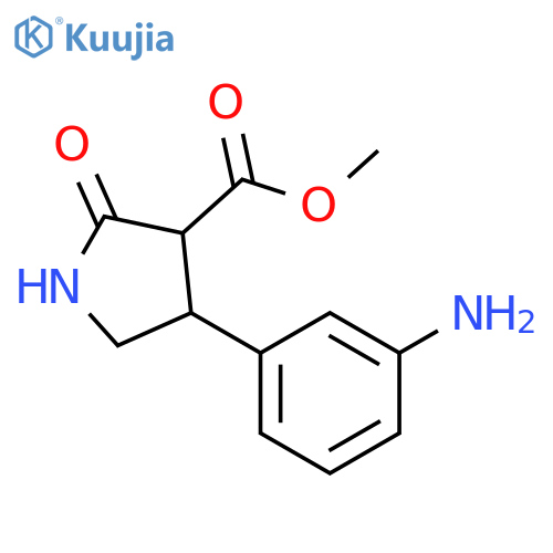 3-Pyrrolidinecarboxylic acid, 4-(3-aminophenyl)-2-oxo-, methyl ester structure