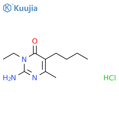 4(3H)-Pyrimidinone, 2-amino-5-butyl-3-ethyl-6-methyl-, hydrochloride (1:1) structure