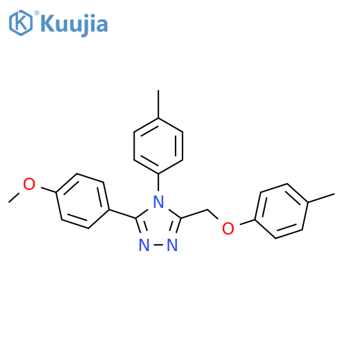 4H-1,2,4-Triazole,3-(4-methoxyphenyl)-5-[(4-methylphenoxy)methyl]-4-(4-methylphenyl)- structure