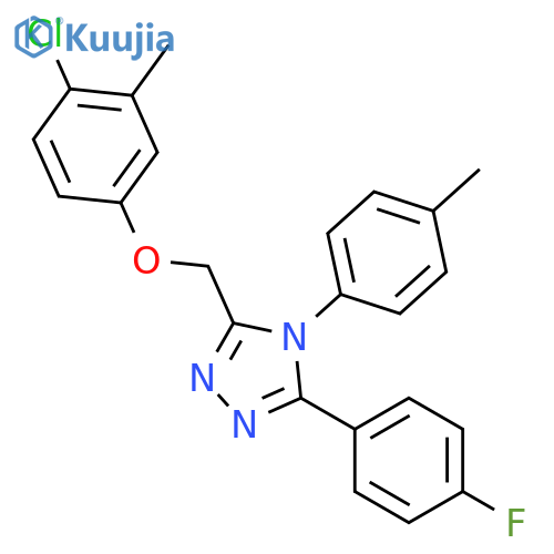 4H-1,2,4-Triazole,3-[(4-chloro-3-methylphenoxy)methyl]-5-(4-fluorophenyl)-4-(4-methylphenyl)- structure