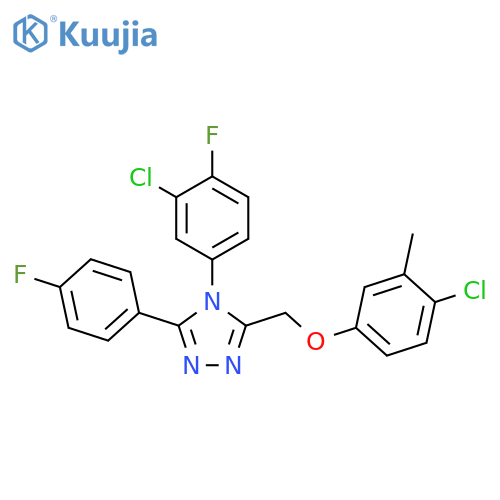 4H-1,2,4-Triazole,4-(3-chloro-4-fluorophenyl)-3-[(4-chloro-3-methylphenoxy)methyl]-5-(4-fluorophenyl)- structure
