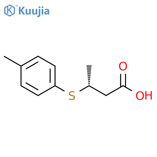 Butanoic acid, 3-[(4-methylphenyl)thio]-, (R)- structure