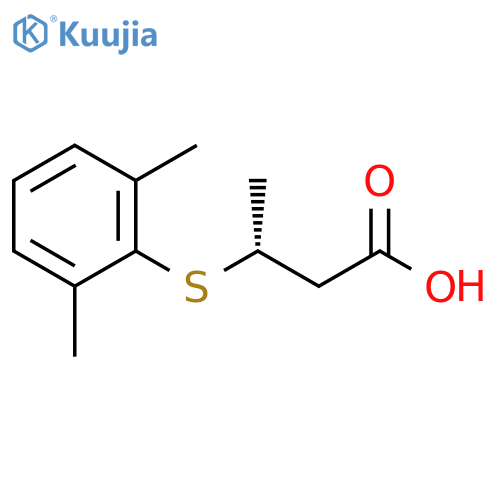 Butanoic acid, 3-[(2,6-dimethylphenyl)thio]-, (R)- structure