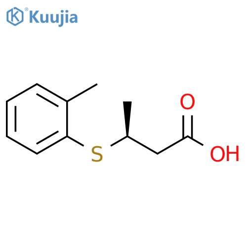 Butanoic acid, 3-[(2-methylphenyl)thio]-, (S)- structure