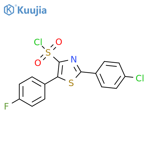 2-(4-chlorophenyl)-5-(4-fluorophenyl)-1,3-thiazole-4-sulfonyl chloride structure