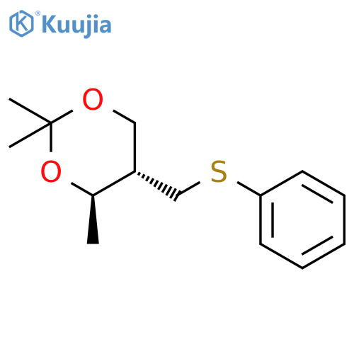 1,3-Dioxane, 2,2,4-trimethyl-5-[(phenylthio)methyl]-, (4R-trans)- structure
