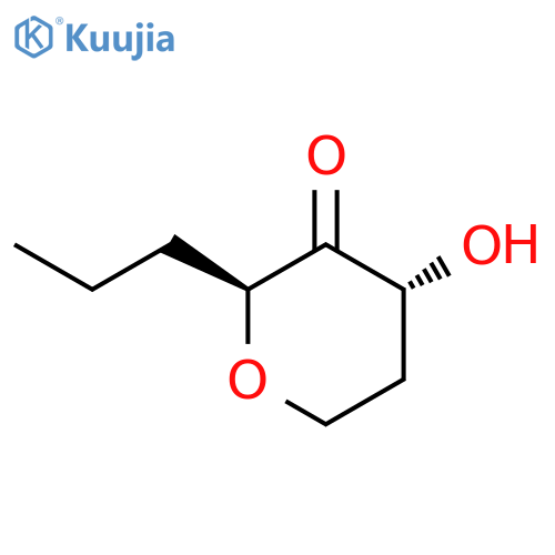 2H-Pyran-3(4H)-one, dihydro-4-hydroxy-2-propyl-, trans- structure