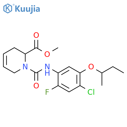 2-Pyridinecarboxylic acid, 1-[[[4-chloro-2-fluoro-5-(1-methylpropoxy)phenyl]amino]carbonyl]-1,2,3,6-tetrahydro-, methyl ester structure