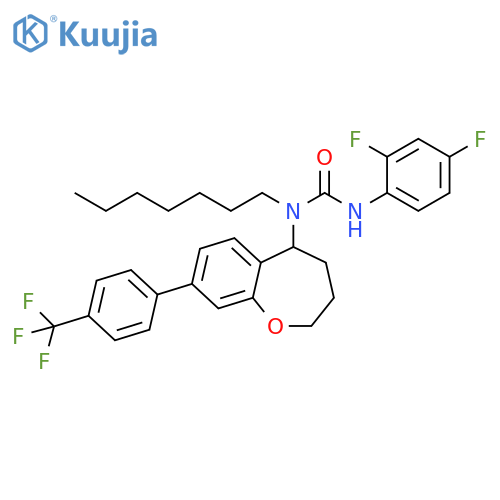 Urea,N'-(2,4-difluorophenyl)-N-heptyl-N-[2,3,4,5-tetrahydro-8-[4-(trifluoromethyl)phenyl]-1-benzoxepin-5-yl]- structure