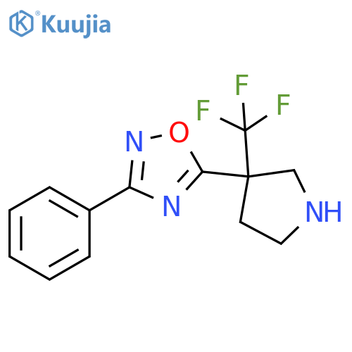 3-phenyl-5-3-(trifluoromethyl)pyrrolidin-3-yl-1,2,4-oxadiazole structure