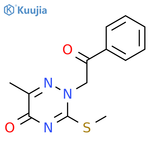 1,2,4-Triazin-5(2H)-one,6-methyl-3-(methylthio)-2-(2-oxo-2-phenylethyl)- structure