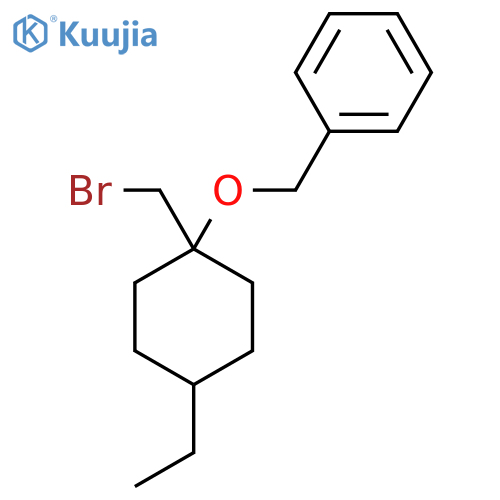 ({1-(bromomethyl)-4-ethylcyclohexyloxy}methyl)benzene structure