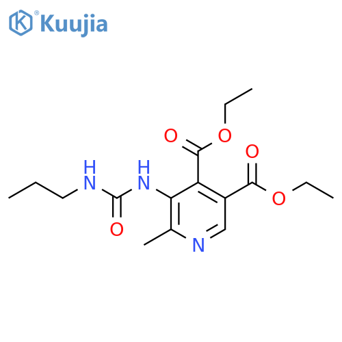 3,4-Pyridinedicarboxylic acid,6-methyl-5-[[(propylamino)carbonyl]amino]-, diethyl ester structure