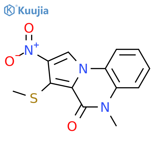 Pyrrolo[1,2-a]quinoxalin-4(5H)-one, 5-methyl-3-(methylthio)-2-nitro- structure