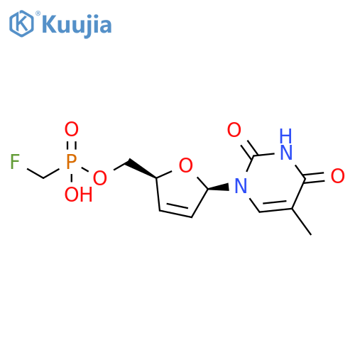Thymidine, 2',3'-didehydro-3'-deoxy-, 5'-[hydrogen (fluoromethyl)phosphonate] (9CI) structure