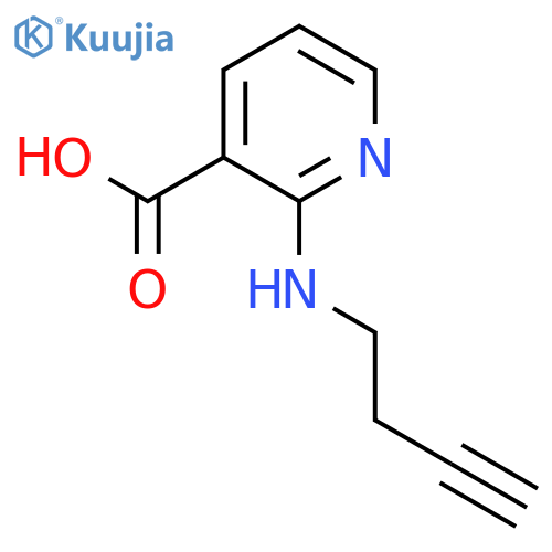 2-(but-3-yn-1-yl)aminopyridine-3-carboxylic acid structure