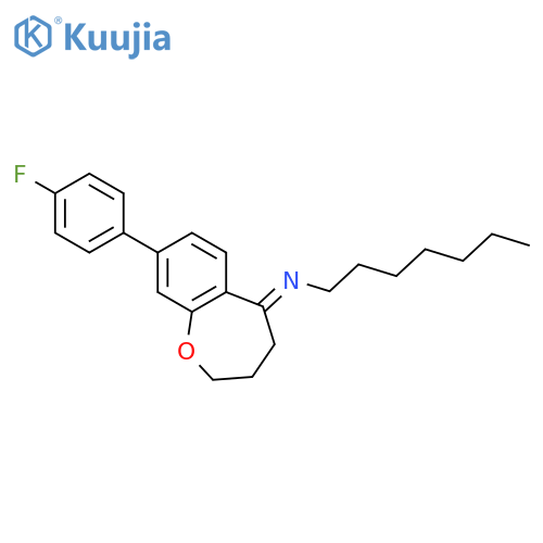 1-Heptanamine,N-[8-(4-fluorophenyl)-3,4-dihydro-1-benzoxepin-5(2H)-ylidene]- structure