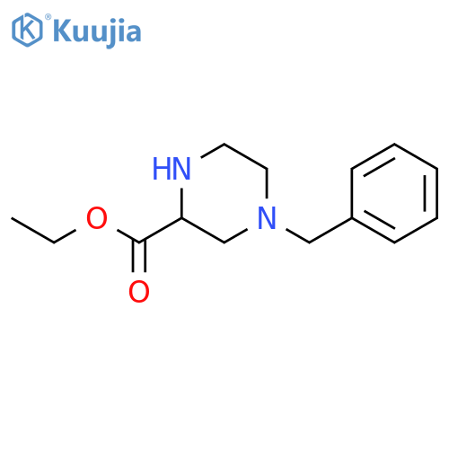2-Piperazinecarboxylic acid, 4-(phenylmethyl)-, ethyl ester, (±)- structure