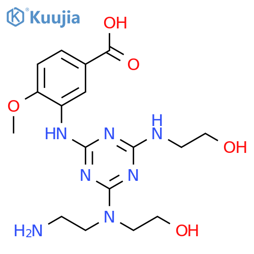 Benzoic acid,3-[[4-[(2-aminoethyl)(2-hydroxyethyl)amino]-6-[(2-hydroxyethyl)amino]-1,3,5-triazin-2-yl]amino]-4-methoxy- structure