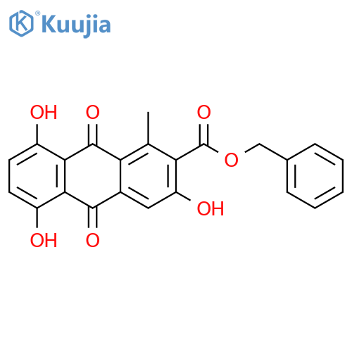 2-Anthracenecarboxylic acid, 9,10-dihydro-3,5,8-trihydroxy-1-methyl-9,10-dioxo-, phenylmethyl ester structure
