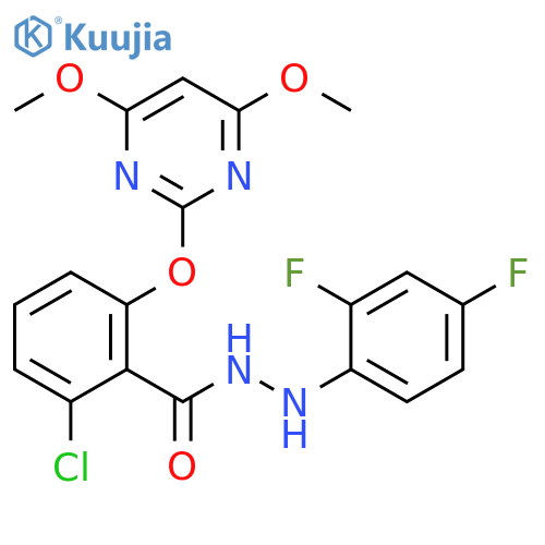 Benzoic acid, 2-chloro-6-[(4,6-dimethoxy-2-pyrimidinyl)oxy]-,2-(2,4-difluorophenyl)hydrazide structure